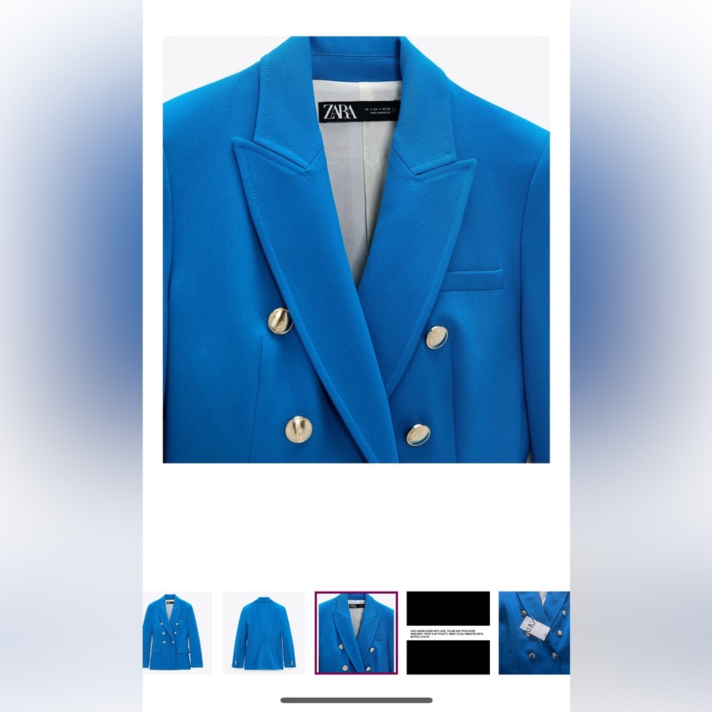 Zara tailored double breasted Balmain style Blazer - Picture 13 of 16